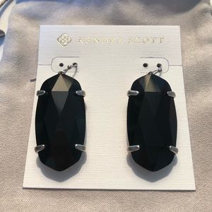 Kendra Scott Esme Silver Earrings / Black